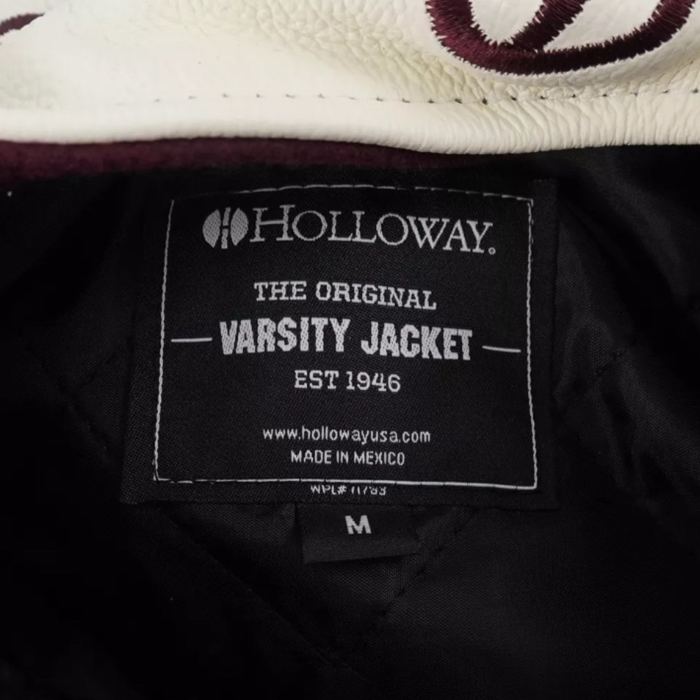 NWT [Holloway] "Patriots" Standard Varsity Jacket Maroon White Men's Size Medium - Picture 7 of 9